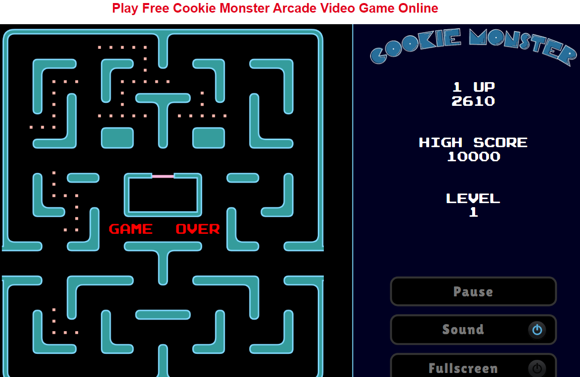 game over Play cookie monster free online game
